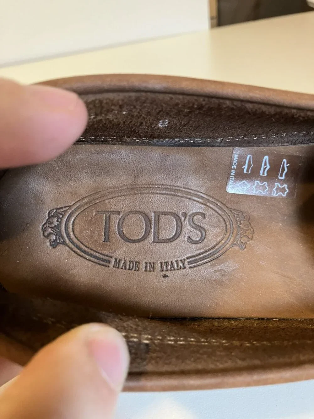 TOD'S Nubuck Brown Suede Leather Loafers. Unisex/Womens Size 8. New.